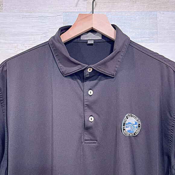 PETER MILLAR Swilcan Bridge Polo Black Old Course St Andrews Link Mens Large - Picture 2 of 7